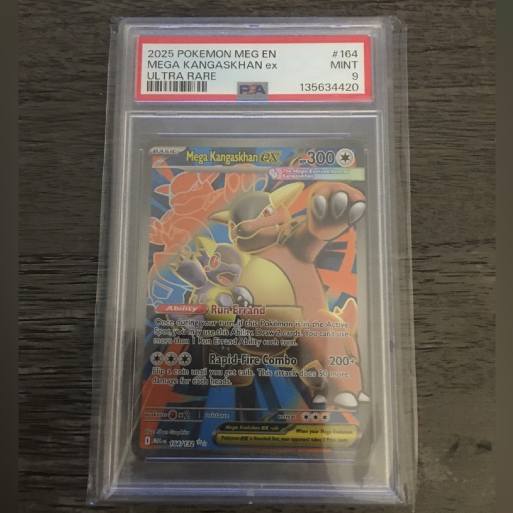 2025 Mega Kangaskhan ex Ultra Rare Card - Orange/Yellow PSA 9